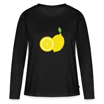 Lemon - Just a lemon - Women's Premium Organic Long Sleeve Shirt - black - Front - Julia (174cm)