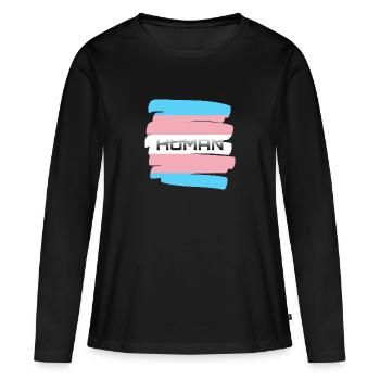 transgenre - T-shirt manches longues Premium bio Femme - noir - Devant - Julia (174cm)