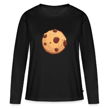 Chocolate Cookie - T-shirt manches longues Premium bio Femme - noir - Devant - Julia (174cm)