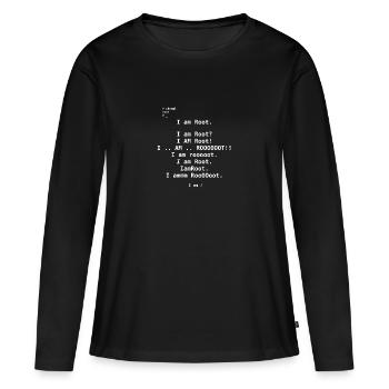 I am Root - T-shirt manches longues Premium bio Femme - noir - Devant - Julia (174cm)