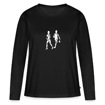 coureur - T-shirt manches longues Premium bio Femme - noir - Devant - Julia (174cm)