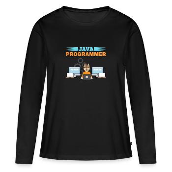 Java Programmer - Frauen Premium Bio Langarmshirt - Schwarz - Vorne - Julia (174cm)