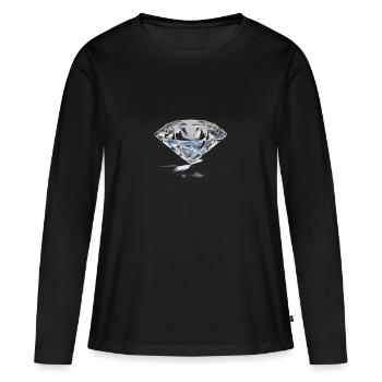 diamant - T-shirt manches longues Premium bio Femme - noir - Devant - Julia (174cm)