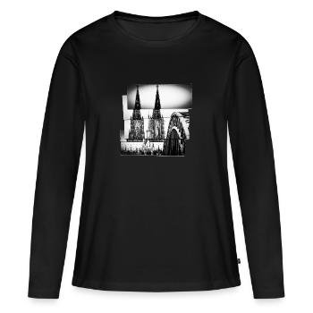 Cathédrale de Cologne - T-shirt manches longues Premium bio Femme - noir - Devant - Julia (174cm)