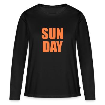 Sunday - Dimanche - T-shirt manches longues Premium bio Femme - noir - Devant - Julia (174cm)
