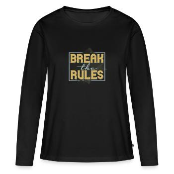ENFREINDRE LES RÈGLES - T-shirt manches longues Premium bio Femme - noir - Devant - Julia (174cm)