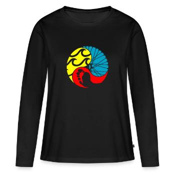 Triathlon - T-shirt manches longues Premium bio Femme - noir - Devant - Julia (174cm)