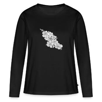 Cherry blossom - Women's Premium Organic Long Sleeve Shirt - black - Front - Julia (174cm)