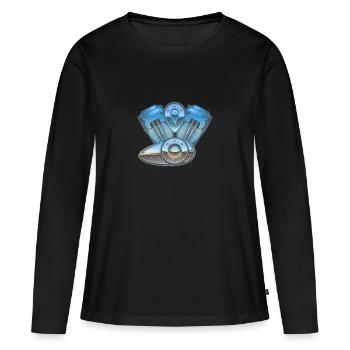 Engine - engine block - Women's Premium Organic Long Sleeve Shirt - black - Front - Julia (174cm)