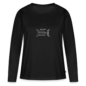 Quest Status - Frauen Premium Bio Langarmshirt - Schwarz - Vorne - Julia (174cm)