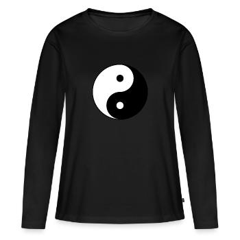 Yin Yang - T-shirt manches longues Premium bio Femme - noir - Devant - Julia (174cm)