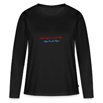 Que se passe-t-il à Vegas, reste à Las Vegas - T-shirt manches longues Premium bio Femme - noir - Devant - Julia (174cm)