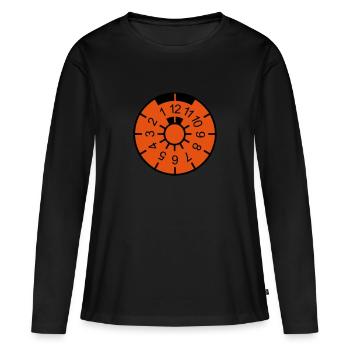 TÜV Blanko Arial Vektor - Frauen Premium Bio Langarmshirt - Schwarz - Vorne - Julia (174cm)