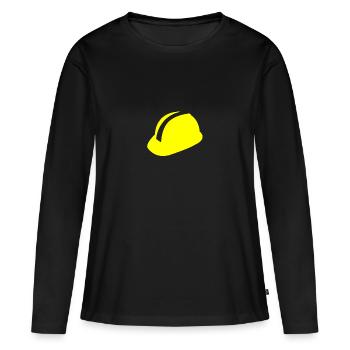 casque de sécurité - T-shirt manches longues Premium bio Femme - noir - Devant - Julia (174cm)