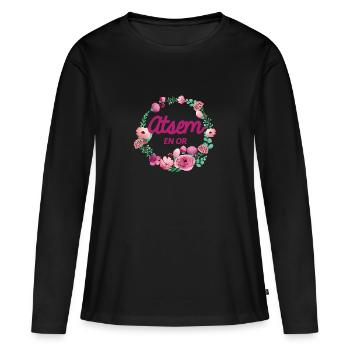 Atsem en or - T-shirt manches longues Premium bio Femme - noir - Devant - Julia (174cm)