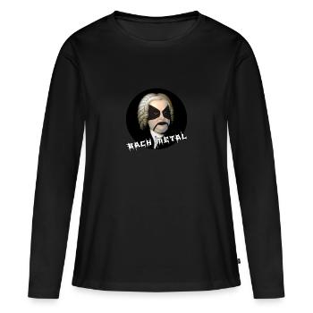 BACH BLACK METAL - T-shirt manches longues Premium bio Femme - noir - Devant - Julia (174cm)
