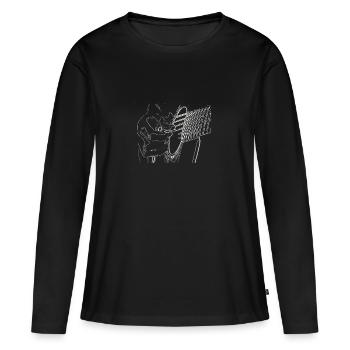 Guitar hand drawing guitar player - Women's Premium Organic Long Sleeve Shirt - black - Front - Julia (174cm)