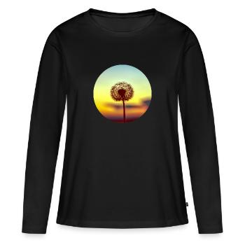 pissenlit - T-shirt manches longues Premium bio Femme - noir - Devant - Julia (174cm)