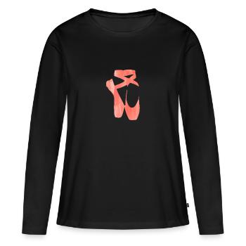 Chaussures de ballet - T-shirt manches longues Premium bio Femme - noir - Devant - Julia (174cm)
