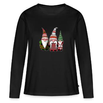 3 Cheeky gnomes - Women's Premium Organic Long Sleeve Shirt - black - Front - Julia (174cm)
