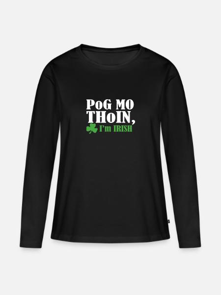Pog mo thoin - Frauen Premium Bio Langarmshirt - Schwarz