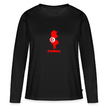 Tunisie - T-shirt manches longues Premium bio Femme - noir - Devant - Julia (174cm)