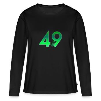 Big 49 - T-shirt manches longues Premium bio Femme - noir - Devant - Julia (174cm)