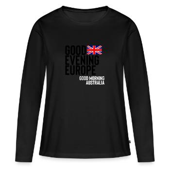 Royaume-Uni - T-shirt manches longues Premium bio Femme - noir - Devant - Julia (174cm)