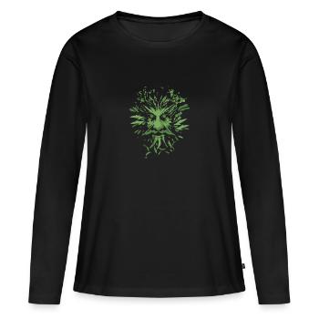 Symboles celtiques Idée cadeau homme vert - T-shirt manches longues Premium bio Femme - noir - Devant - Julia (174cm)