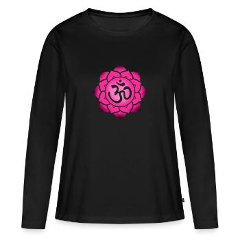 hindou - T-shirt manches longues Premium bio Femme - noir - Devant - Julia (174cm)