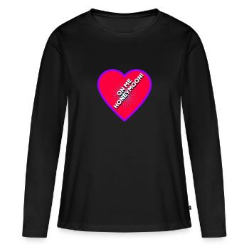 On Me Lune de miel! - T-shirt manches longues Premium bio Femme - noir - Devant - Julia (174cm)