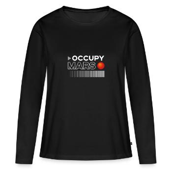 Occuper Mars - T-shirt manches longues Premium bio Femme - noir - Devant - Julia (174cm)