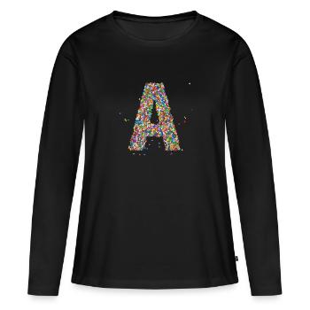 A - T-shirt manches longues Premium bio Femme - noir - Devant - Julia (174cm)