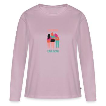 FRIENDS - T-shirt manches longues Premium bio Femme - rose poudré - Devant - Julia (174cm)