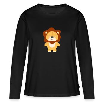 lion - lion - pour vous concevoir - T-shirt manches longues Premium bio Femme - noir - Devant - Julia (174cm)