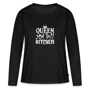 queen of the kitchen- queen of the kitchen - Women's Premium Organic Long Sleeve Shirt - black - Front - Julia (174cm)