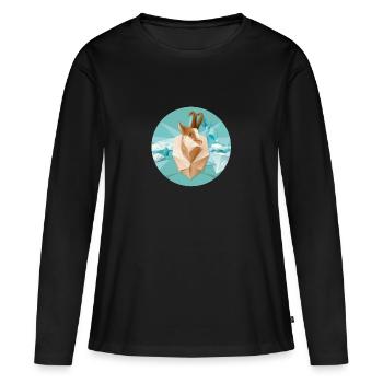 Gams Icon - Frauen Premium Bio Langarmshirt - Schwarz - Vorne - Julia (174cm)