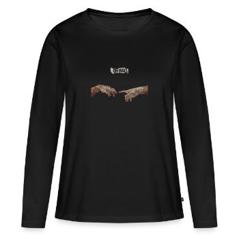 Création d'Adan - T-shirt manches longues Premium bio Femme - noir - Devant - Julia (174cm)