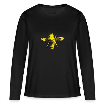 Die Honig Biene - Frauen Premium Bio Langarmshirt - Schwarz - Vorne - Julia (174cm)