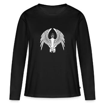 ange gardien - T-shirt manches longues Premium bio Femme - noir - Devant - Julia (174cm)