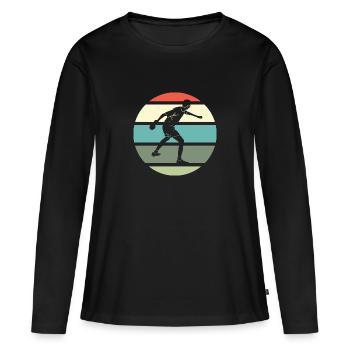 Tennis de table tennis de table joueur raquette de tennis de table - T-shirt manches longues Premium bio Femme - noir - Devant - Julia (174cm)