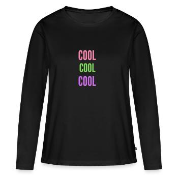 COOL COOL COOL - Frauen Premium Bio Langarmshirt - Schwarz - Vorne - Julia (174cm)