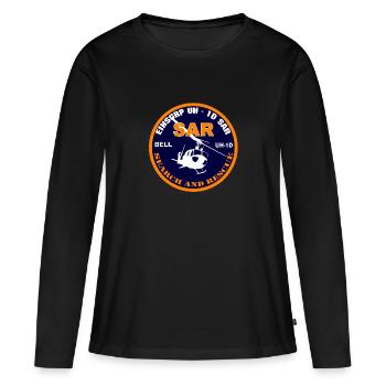 SAR20BELLORANGE - Frauen Premium Bio Langarmshirt - Schwarz - Vorne - Julia (174cm)