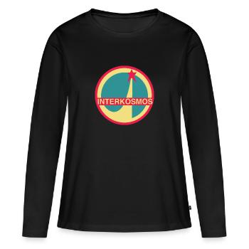 Logo Intercosmos NASA - T-shirt manches longues Premium bio Femme - noir - Devant - Julia (174cm)