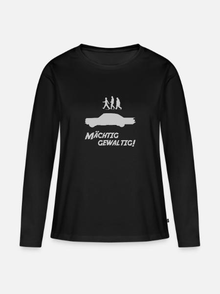 Mächtig gewaltig - Frauen Premium Bio Langarmshirt - Schwarz