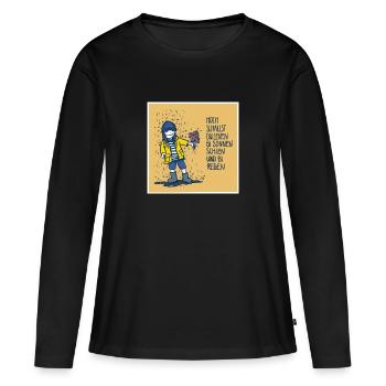 Bas allemand Bonne chance pour votre anniversaire - Op Platt - T-shirt manches longues Premium bio Femme - noir - Devant - Julia (174cm)