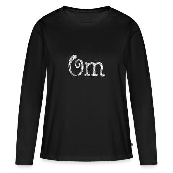 om floral - T-shirt manches longues Premium bio Femme - noir - Devant - Julia (174cm)