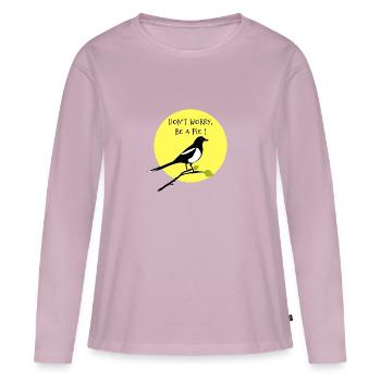 Mach dir keine Sorgen, sei ein Kuchen! - Frauen Premium Bio Langarmshirt - Altrosa - Vorne - Julia (174cm)