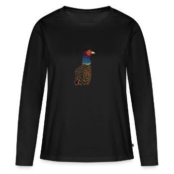 Faisan phénominal - T-shirt manches longues Premium bio Femme - noir - Devant - Julia (174cm)