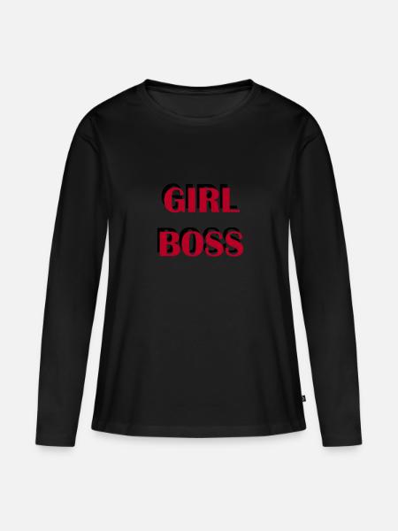 Mädchen - Frauen Premium Bio Langarmshirt - Schwarz